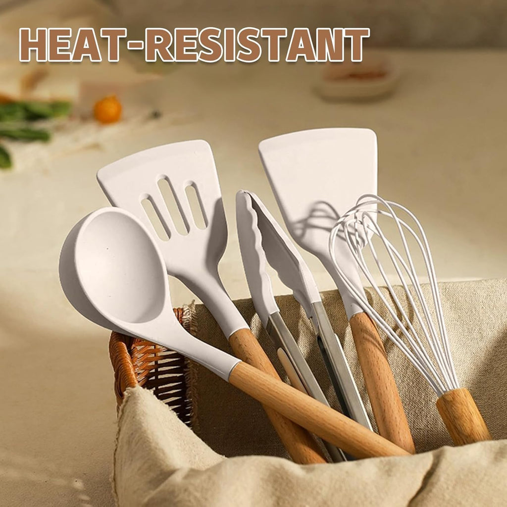 Kitchen Cooking Utensils Set, 33 Pcs Non-Stick Silicone Cooking Kitchen Utensils Spatula Set