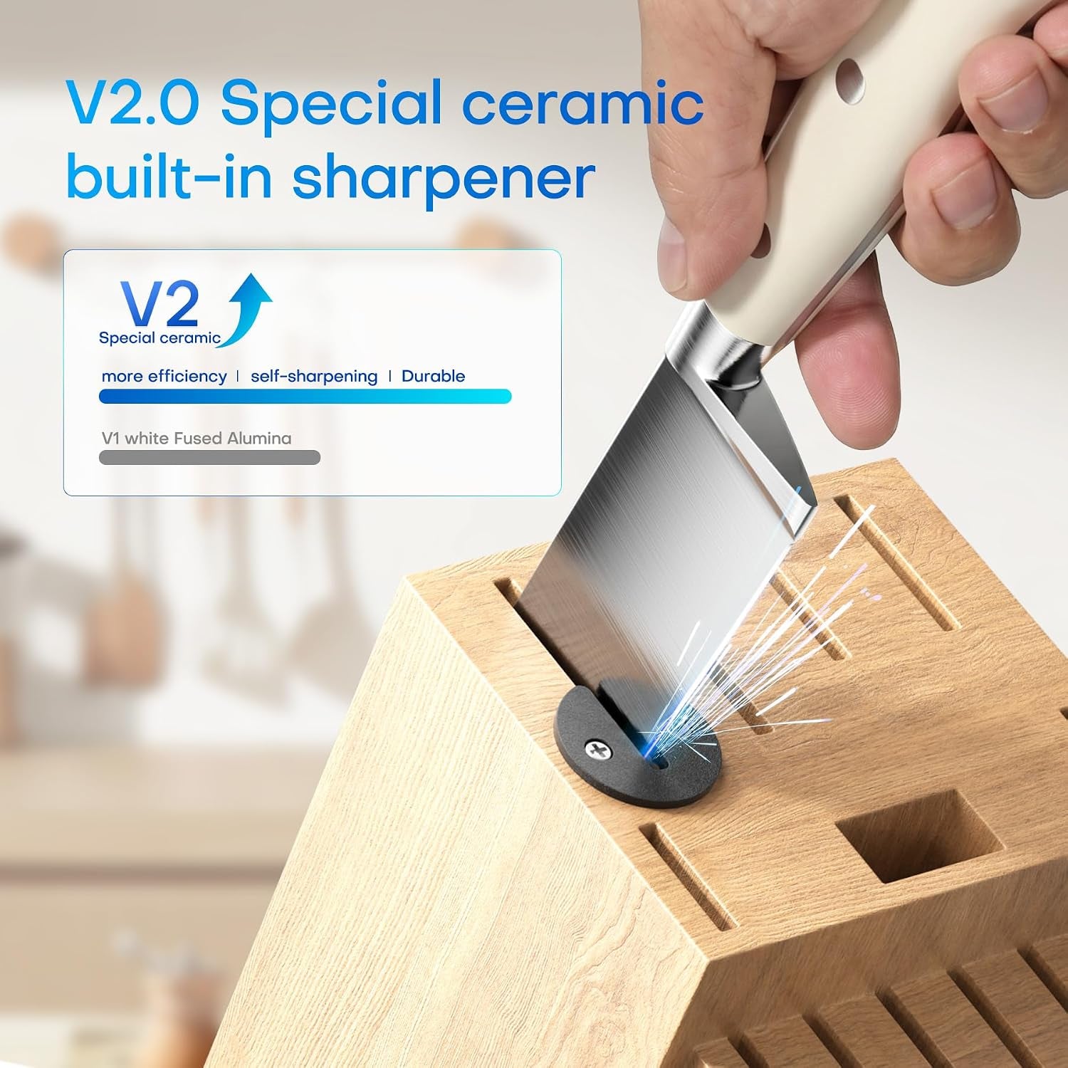Knife Set with Block and Sharpener 