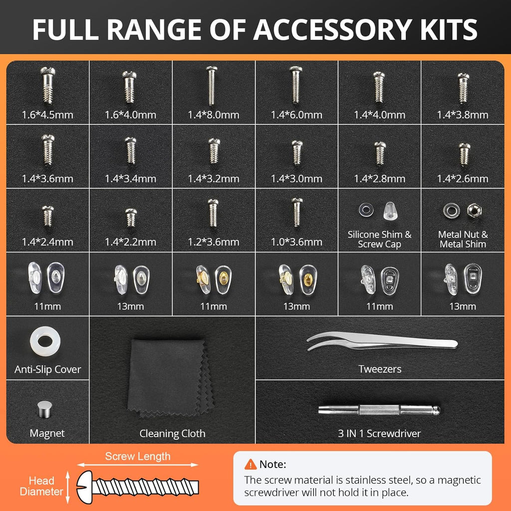 Eyeglass Repair Kit, Sunglasses/Glasses Repairing Tool Including Small Screws
