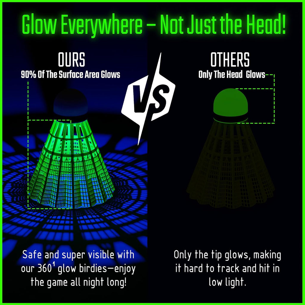 Glow in the Dark Badminton Shuttlecocks 