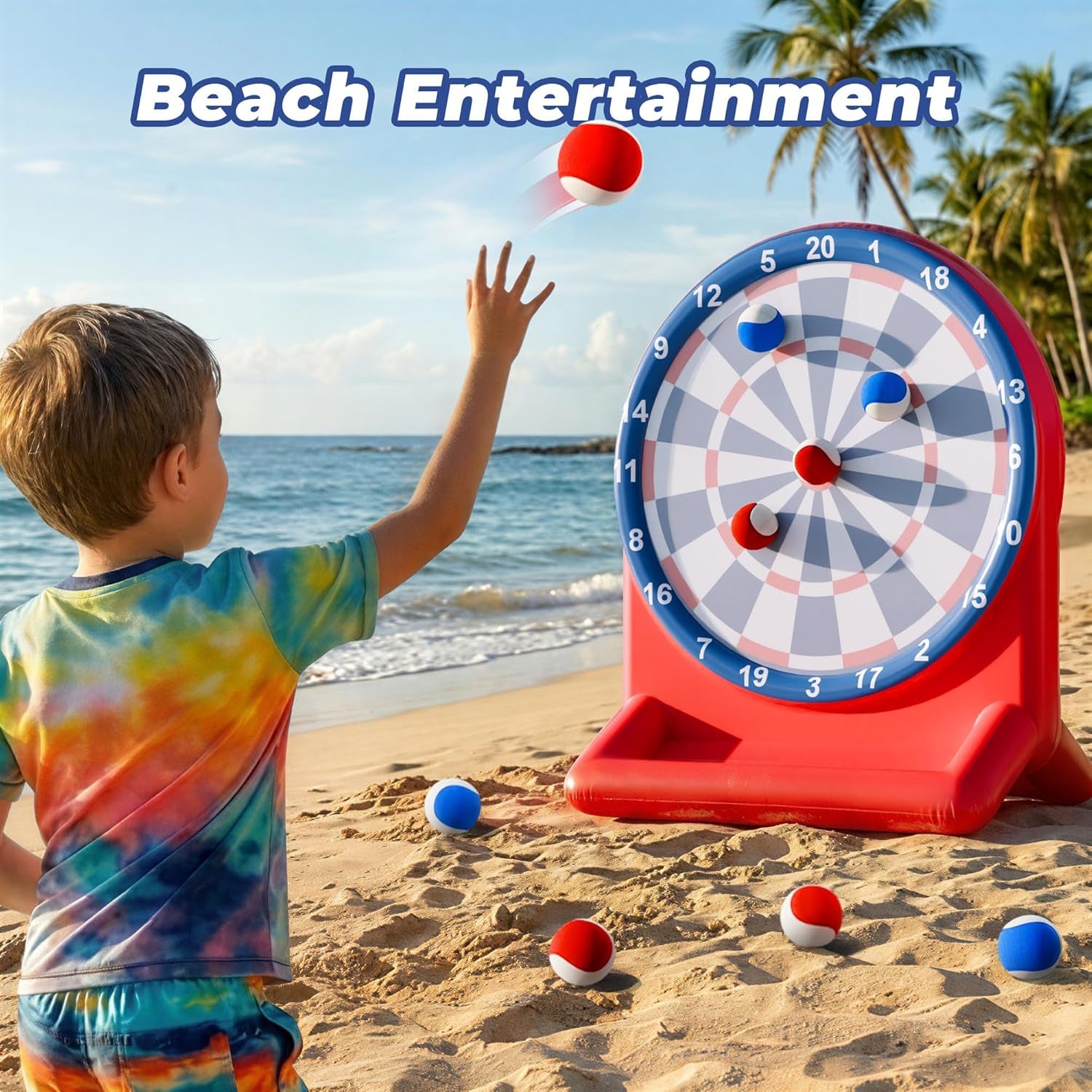 Kids Fun Pool Toys, Inflatable Dart Board Toss Water Game