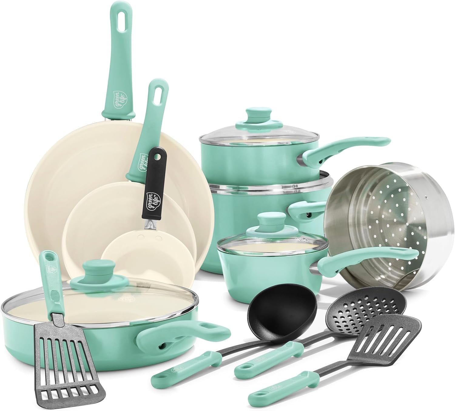 Soft Grip 16 Piece Cookware Set