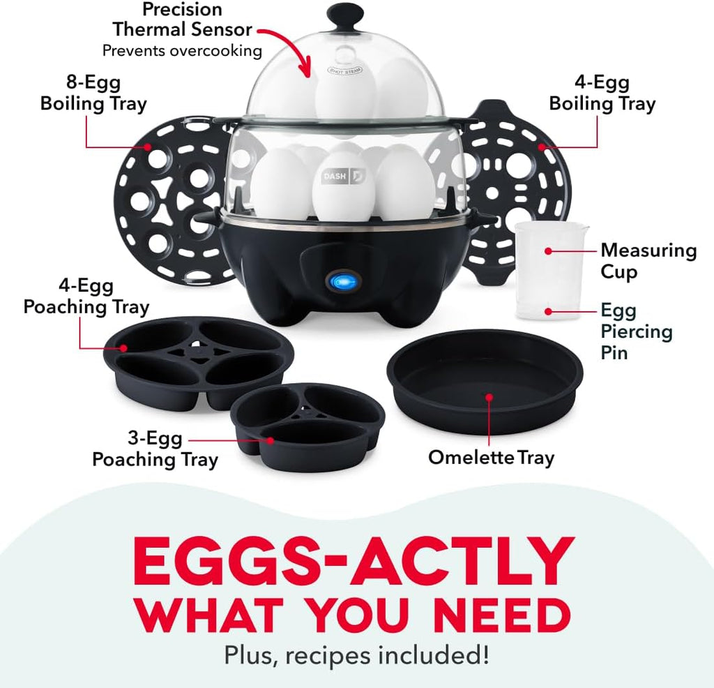 Deluxe Egg Cooker - Boiler, Poacher & Steamer - Includes Measuring & Recipe Guide