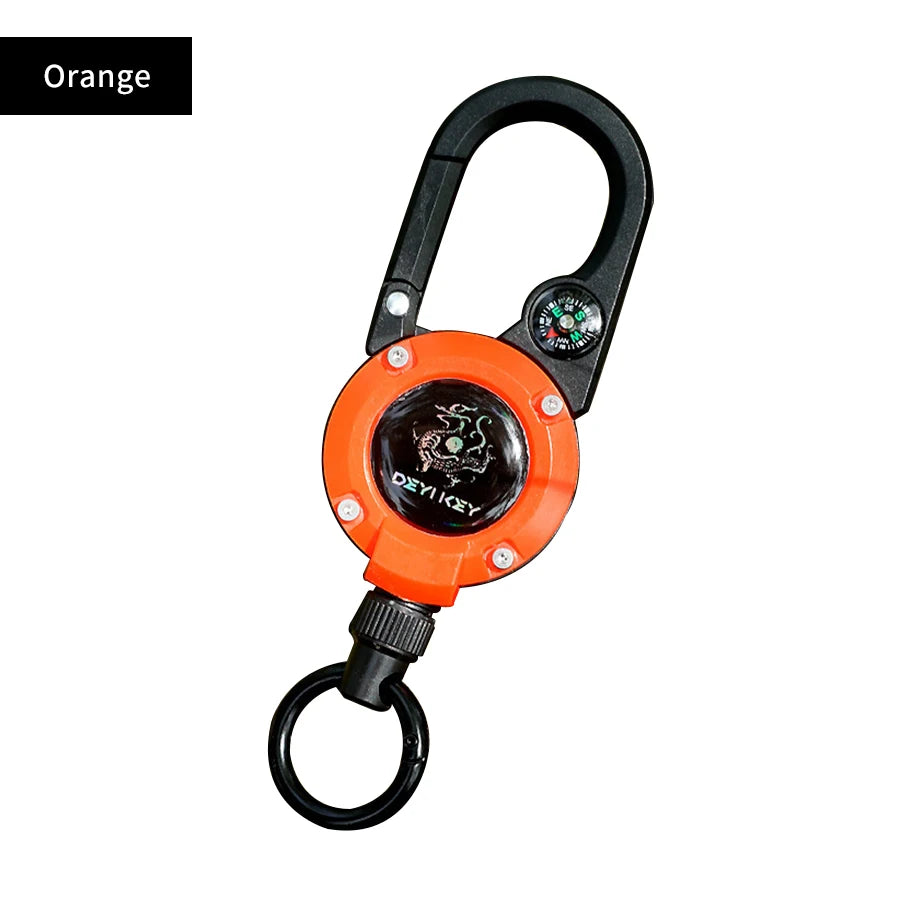Rope Retractable Pull Reel Steel Wire Carabiner Key Chains Buckle Holder Outdoor Sporty Keychain Multiple Tool Anti-Theft