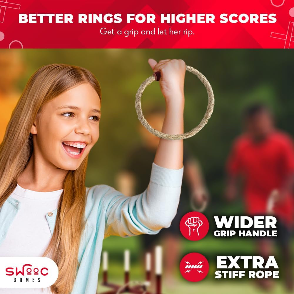 Games - Rustic Ring Toss Game - Easy Setup & Extra Games Included