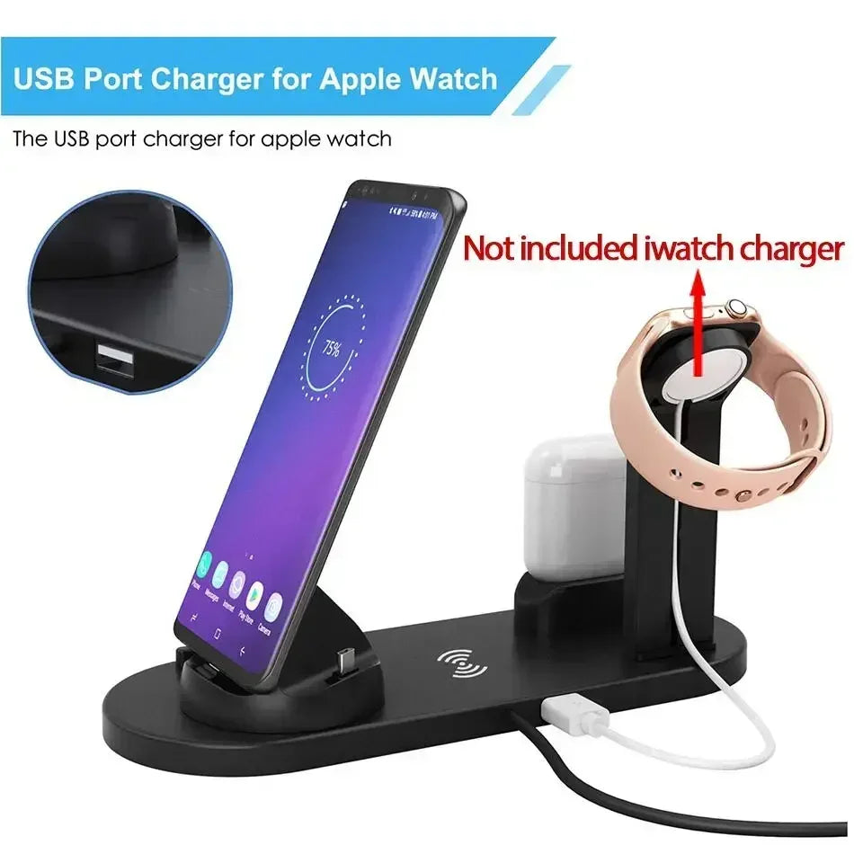120W 7 in 1 Wireless Chargers Stand Pad for Iphone 16 15 14 13 Pro Max Apple Watch Airpods Pro Iwatch 8 7 Fast Charging Station