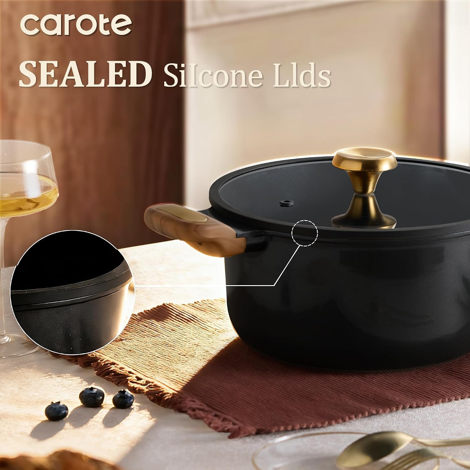 Premium Ceramic Cookware Set Nonstick, 31Pcs Pots and Pans Set Nonstick, Non-Toxic 