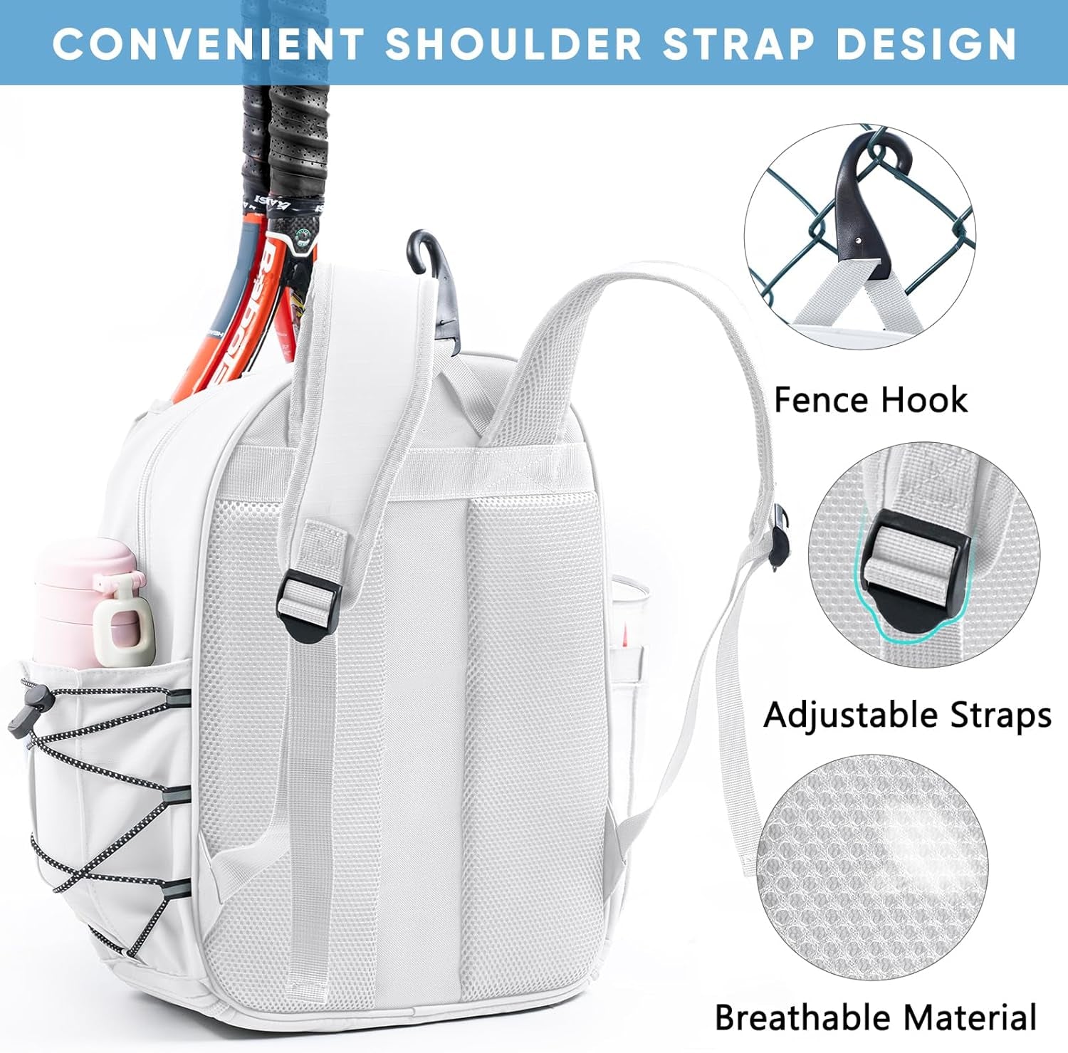 Tennis Backpack with 2 Rackets Holder