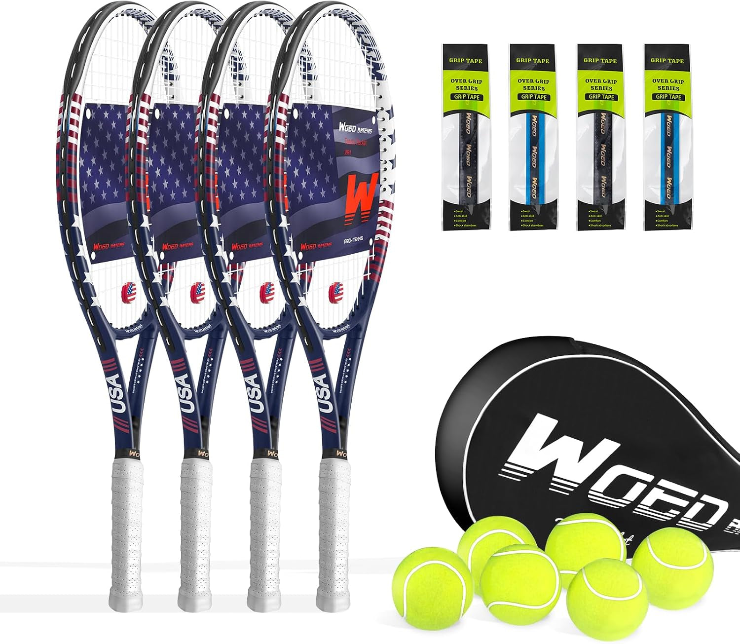 Premium Tennis Rackets for Adults 27 Inch Tennis Racquets Set Included Tennis Racket 