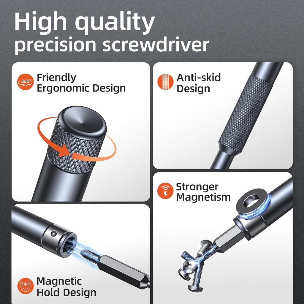 52-IN-1 Precision Screwdriver Set, Mini Repair Tool Kit with Torx for Macbook, Computer, Laptop, Iphone, PS5, Xbox, Switch, Glasses, Watch, Ring Doorbell, Electronic, Small Gift Gadget for Men