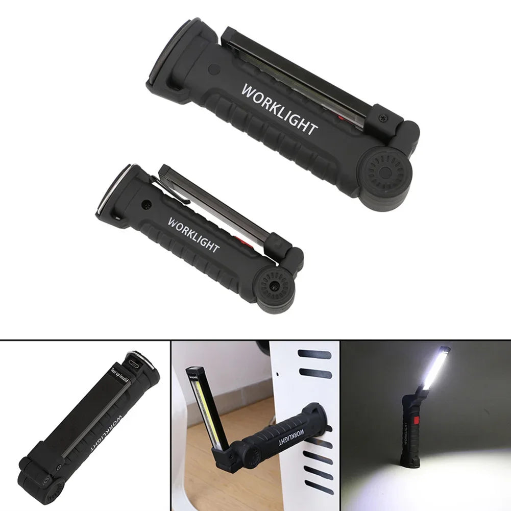 Portable COB High Power LED Flashlight USB Rechargeable Camping Lamp Torch Car Repairing Work Light Hanging Hook Magnet 5 Modes