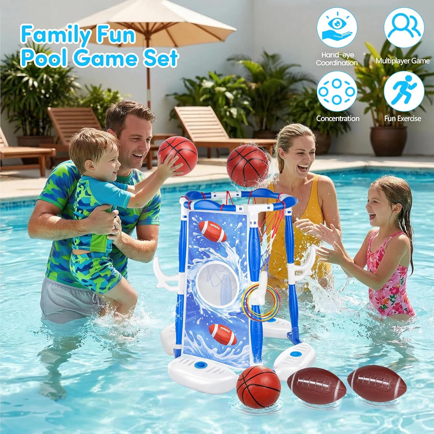 Pool Basketball Hoop, 3-In-1 