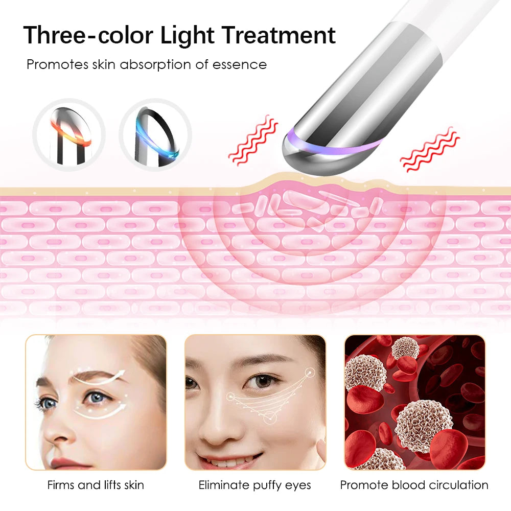 Electric Facial Massager Micro Vibration Eye Beauty Instrument for Relax Eye Dark Circles Eye Bags Puffiness Eye Massage