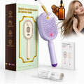 Electric Spray Air Cushion Massage Comb, 2027 New 3-In-1 Mist Spray Steam Brush for Hair, Anti-Static, Self-Cleaning, for Frizzy Hair & Scalp Care (Purple)