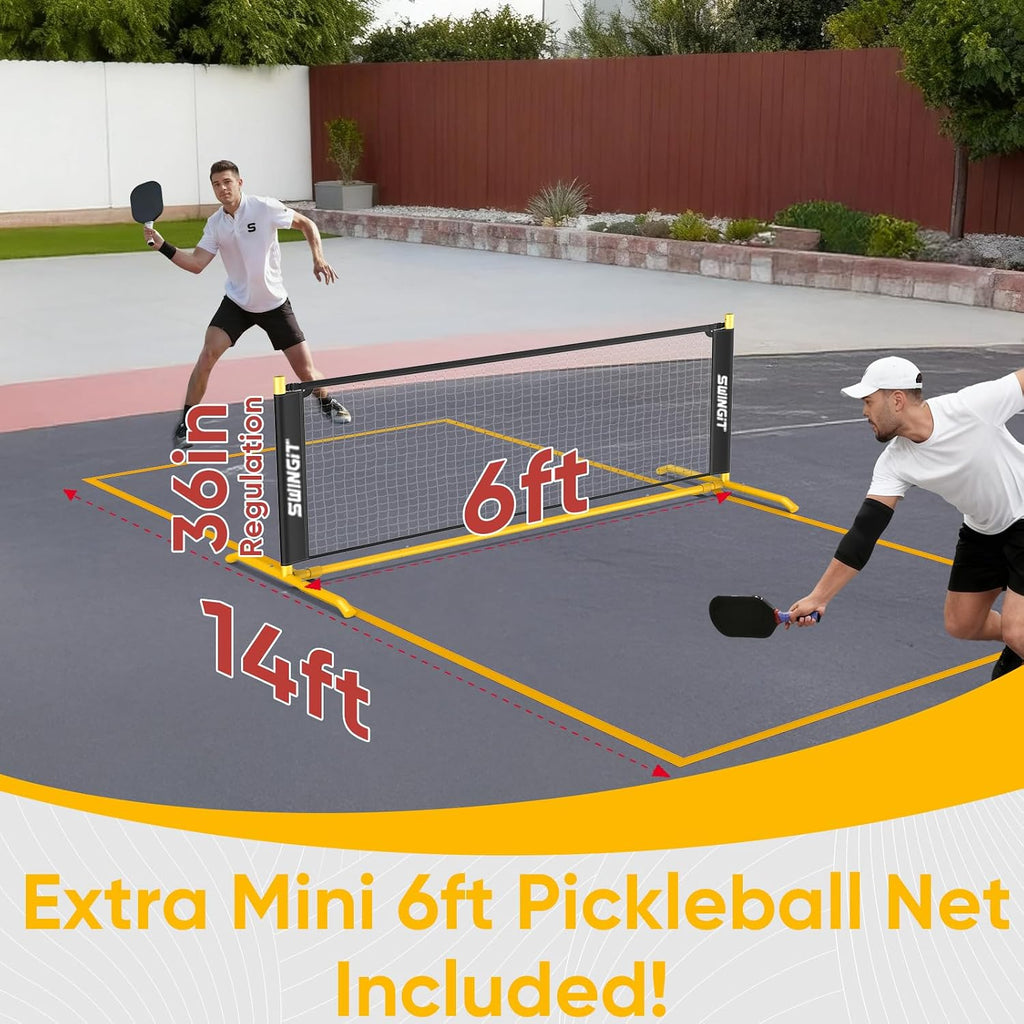 Portable Pickleball Rebounder Net with Kitchen Lines System