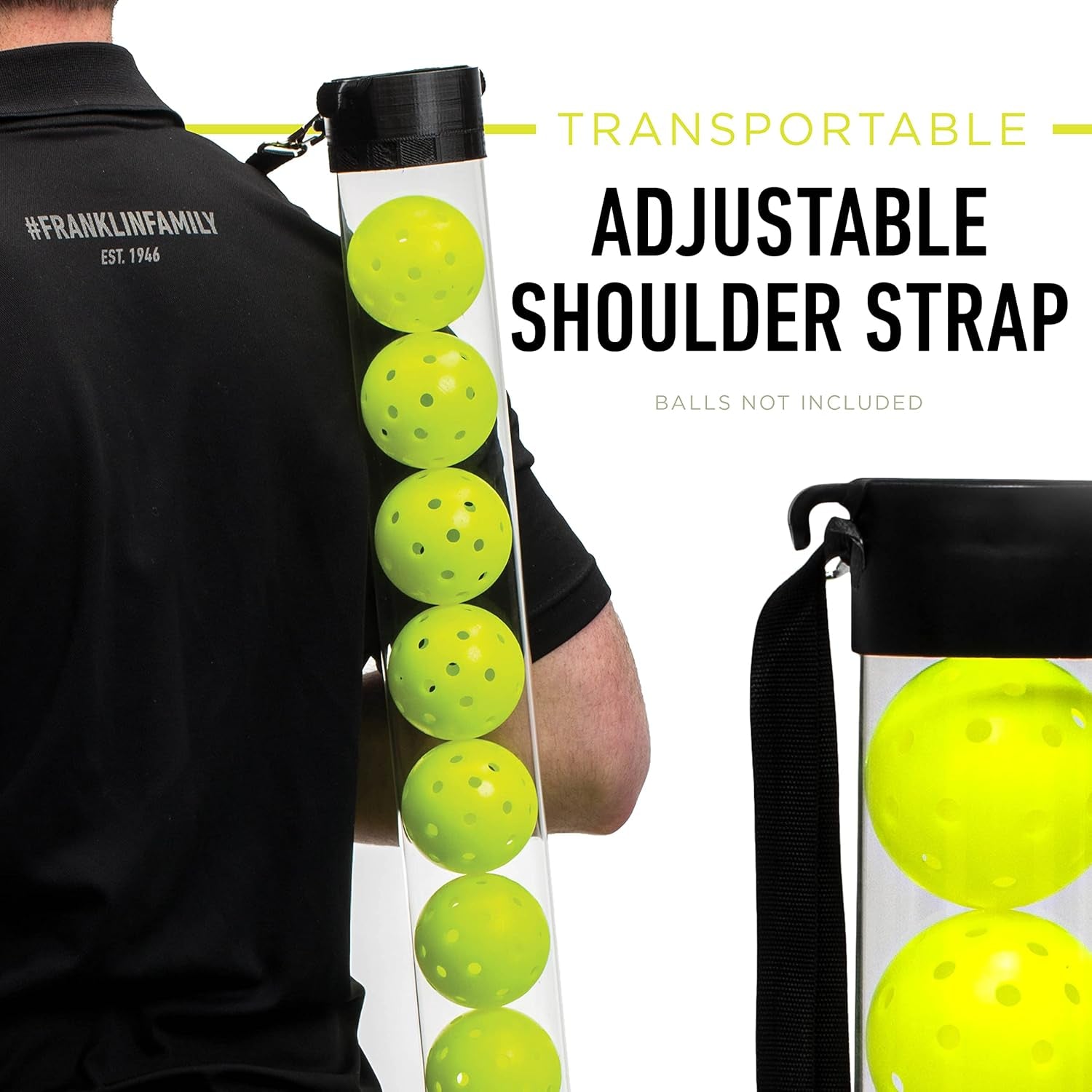 Franklin Sports Pickleball, Tennis + Padel Ball Hopper Tubes - (15) Tennis/Padel Ball 