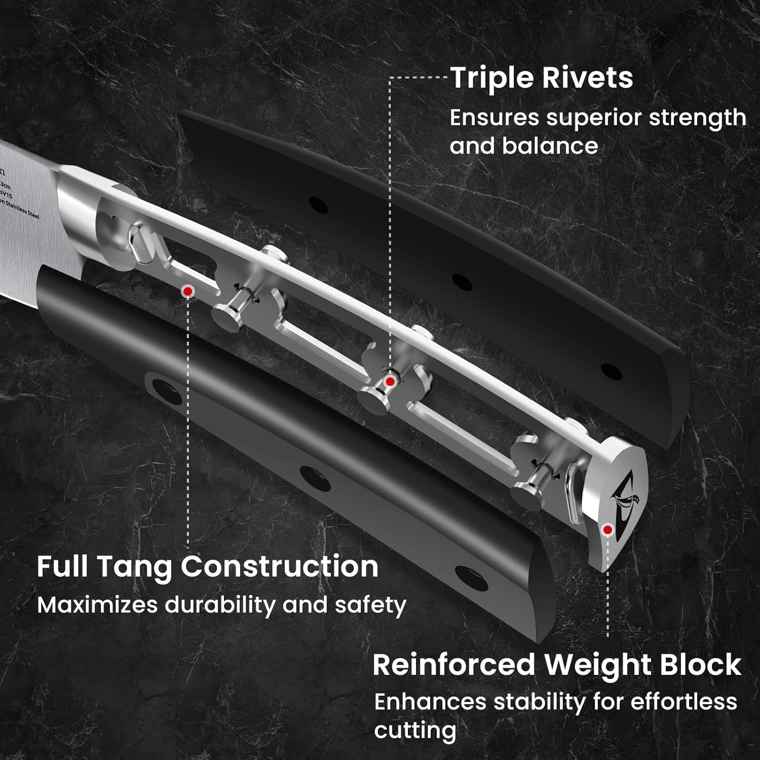 Knife Set, Upgrade 15 Pcs Knife Block Set with Widened Ventilated Slot