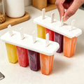2 Pcs 4 Cavity Popsicle Mold for Homemade Ice Cream and Frozen Treats, Food-Grade Ice Pop Maker with Sticks, Easy Release Design