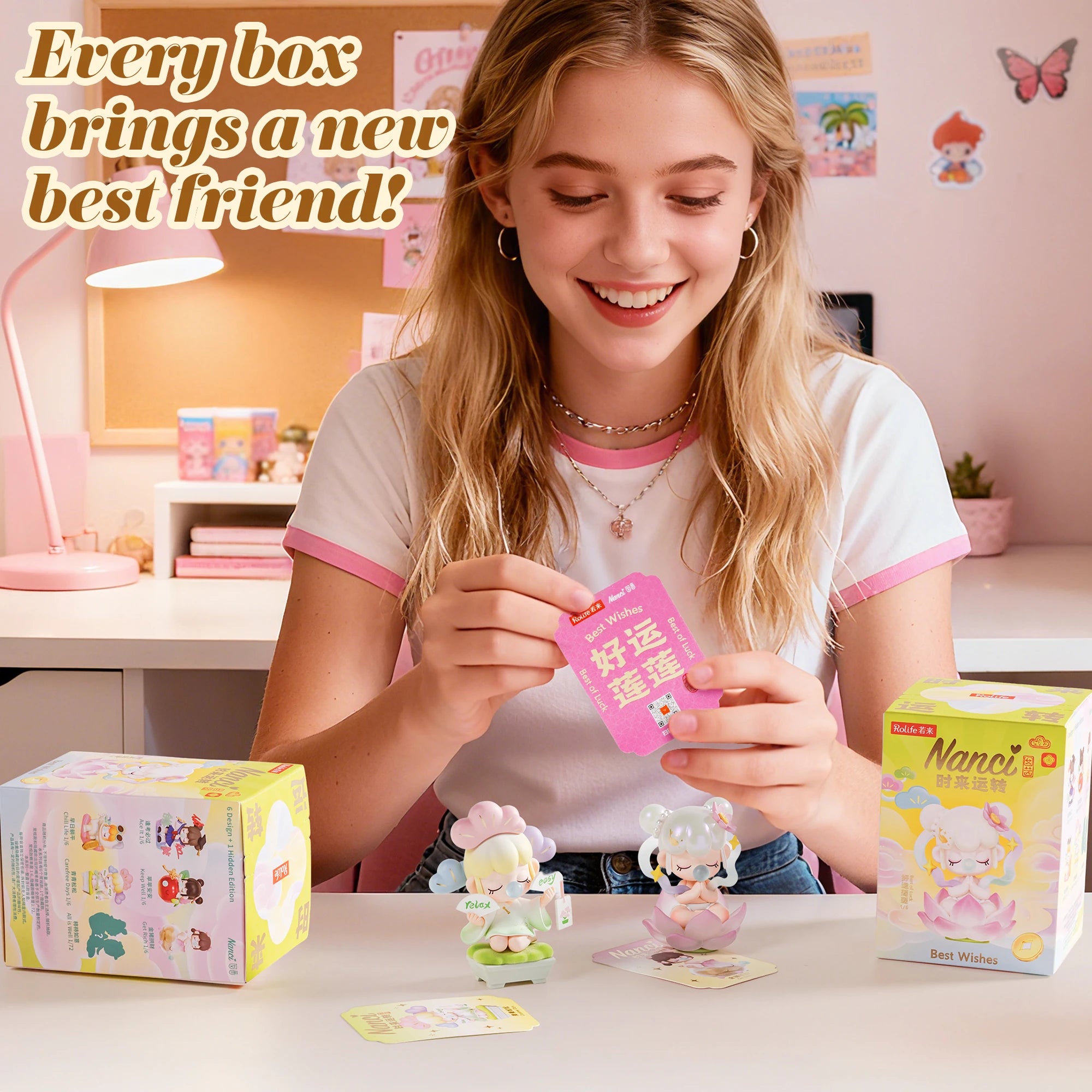 Nanci Blind Box Nanci'S Best Wishes Action Figure Collectible Doll Toys Surprise Box for Kids Friends Adults