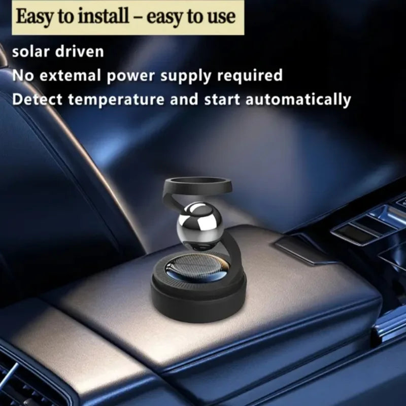 Rotating Solar Car Aromatherapy Diffuser - Essential Oil Compatible, Long-Lasting Scent, Stylish Dashboard Decor, Eco-Friendly C