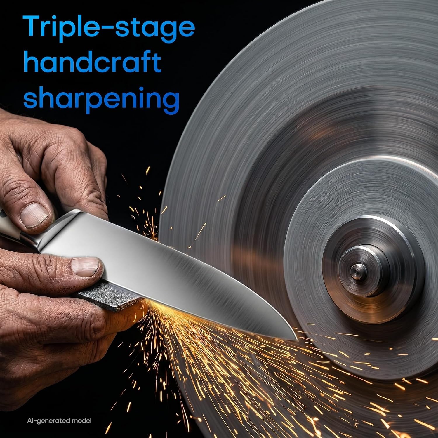 Knife Set with Block and Sharpener 