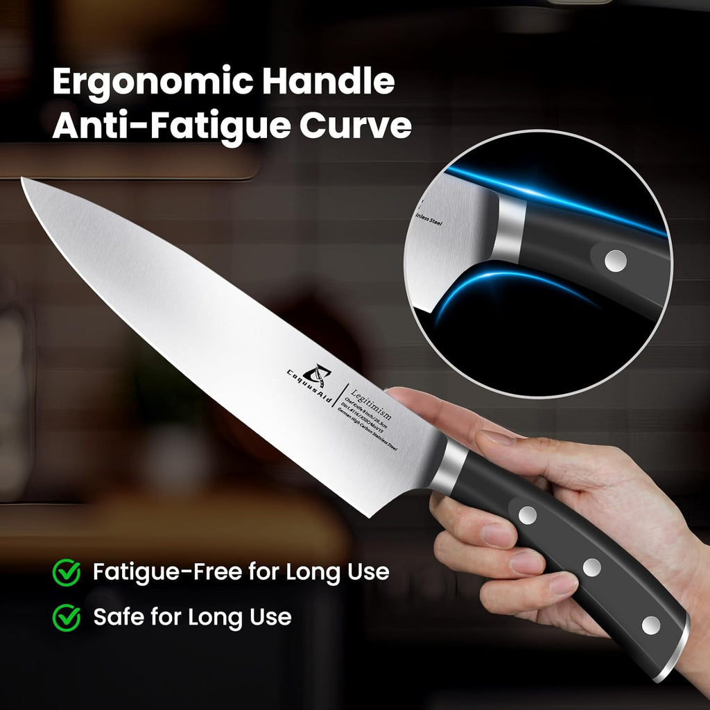 Knife Set, Upgrade 15 Pcs Knife Block Set with Widened Ventilated Slot