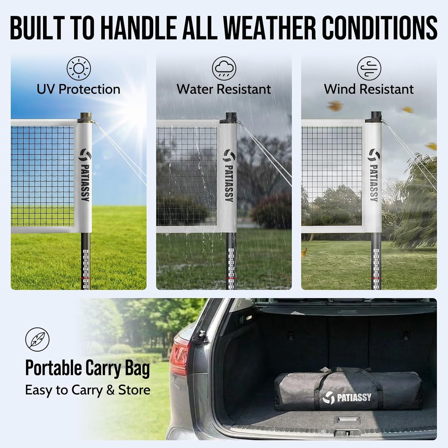 Badminton Set for Backyard, Outdoor Badminton Net with Anti-Sag Design, 4 Professional Badminton Rackets, 4 Shuttlecocks and Carry Bag for Lawn or Beach