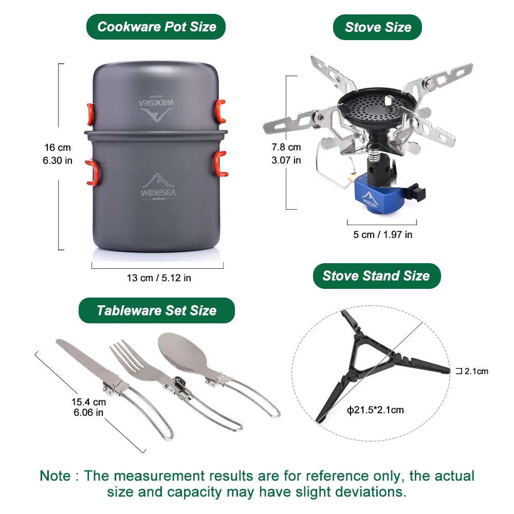 Camping Gas Stove Tableware Set Portable Gear Tourist Gadgets Kitchen Stuff Cooking Survival Camper Accessories Supplies