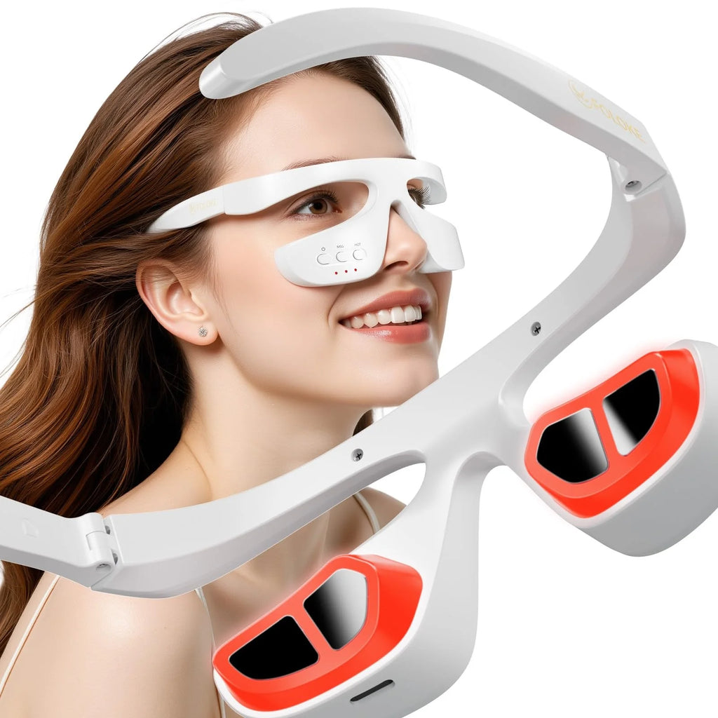 3D Eye Massager 630Nm Red Light Therapy Device for the Treatment of Eye Bags&Dark Circles&Puffiness Periorbital for Treating