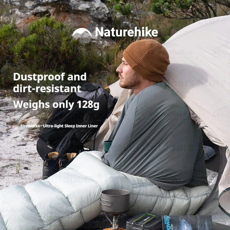 Naturehike Sleeping Bag Liner 128G Ultralight Single Stretch Envelope Soft Style for Tourism Camping Sleeping Bags Accessories