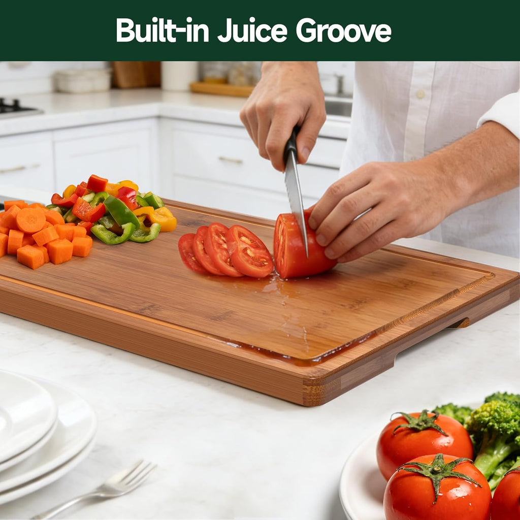 3-Piece Set Deep-Carbonized Bamboo Cutting Board 