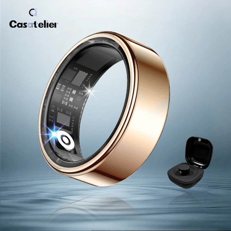 Wearable Smart Ring, Durable Stainless Steel, Lightweightwireless Bluetooth, IP68 Waterproof Dustproof, Accurate Spo2Heart Rate Sleep Monitoring, Smart Notifications, Couple Giftfor Men and Women, No Subscription Required, Ios & Androidcompatible Outd