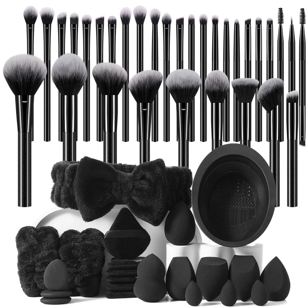 54PCS Makeup Tools:32Pcs Makeup Brush Set+4Pcs Makeup Tools+18Pcs Makeup Sponges