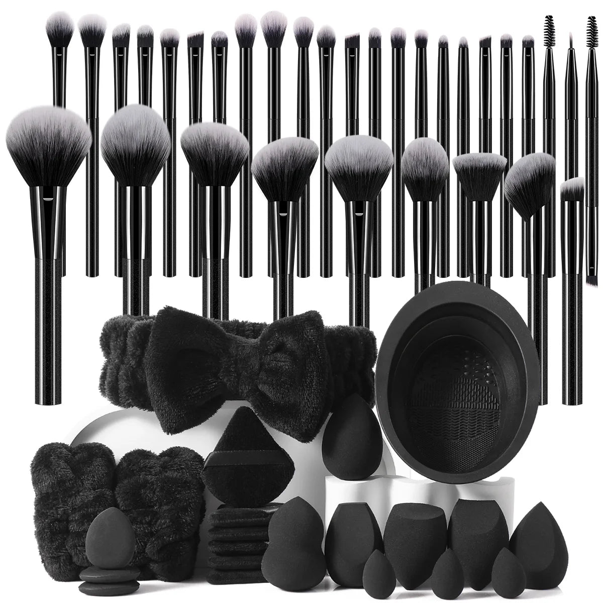 54PCS Makeup Tools:32Pcs Makeup Brush Set+4Pcs Makeup Tools+18Pcs Makeup Sponges