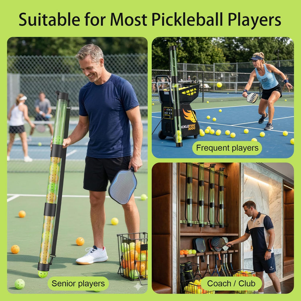 17 Balls Pickleball Ball Retriever & Ball Holder Storage with Strap