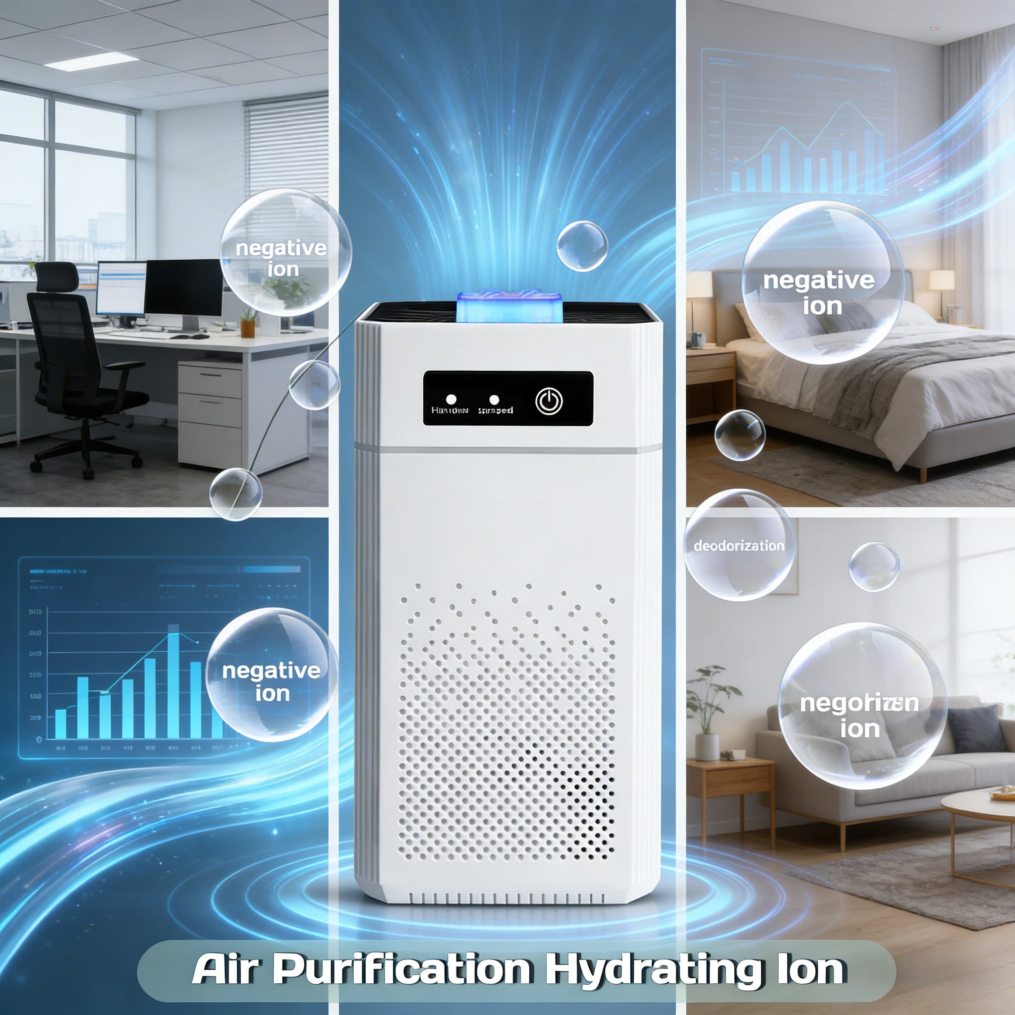 HEPA Air Purifier for Home Bedroom Pets 20Db Low Noise USB Powered 360° Air Intake HEPA Filter for Pollen Smoke Allergies Office
