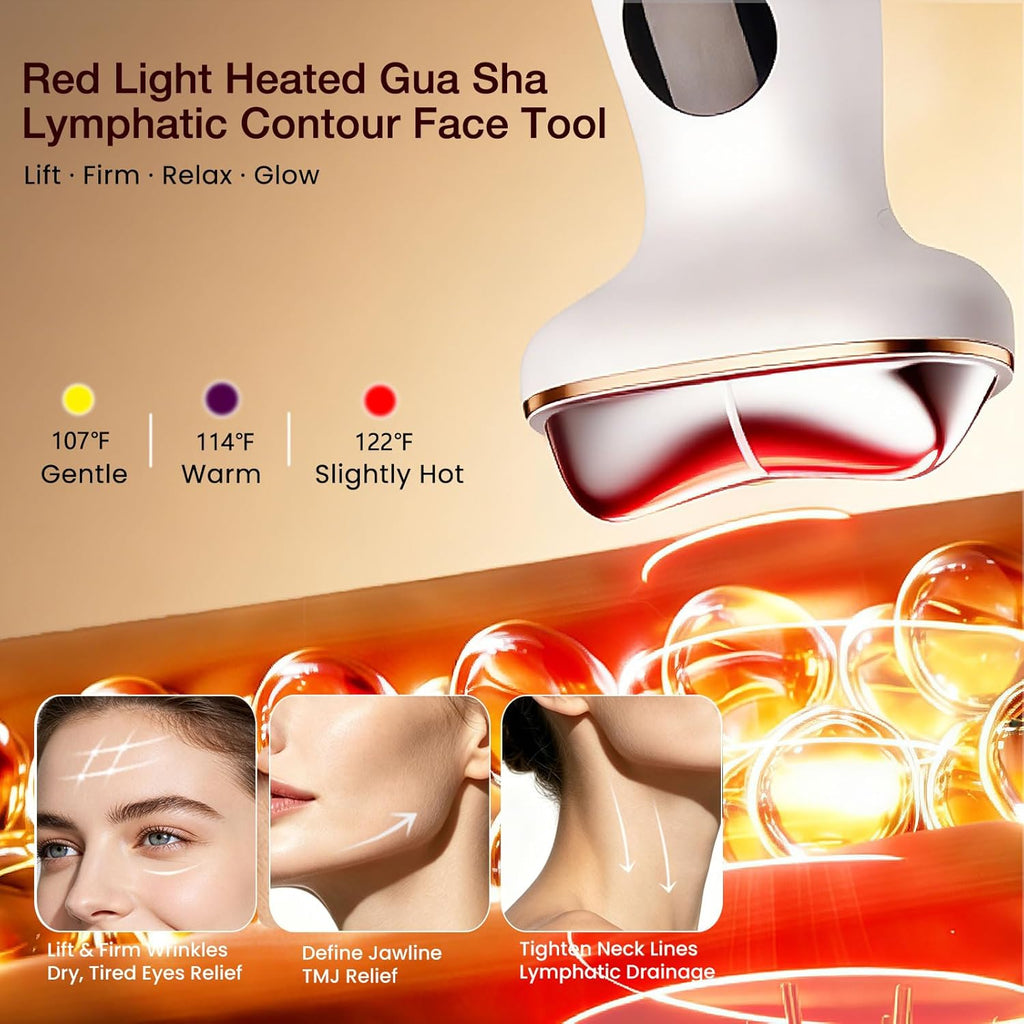 Cold Heated Electric Gua Sha, Facial Neck Lymphatic Drainage Sculpting Tool