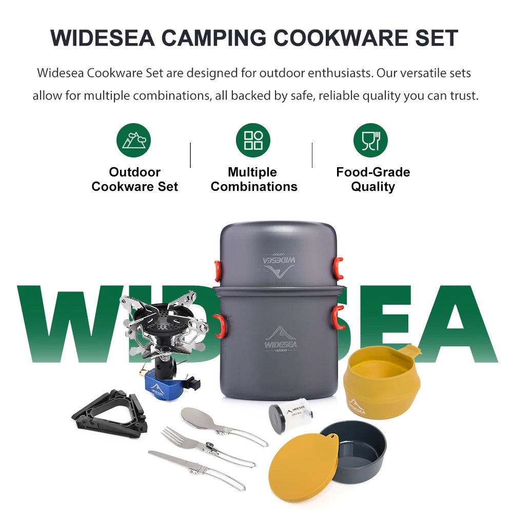 Camping Gas Stove Tableware Set Portable Gear Tourist Gadgets Kitchen Stuff Cooking Survival Camper Accessories Supplies