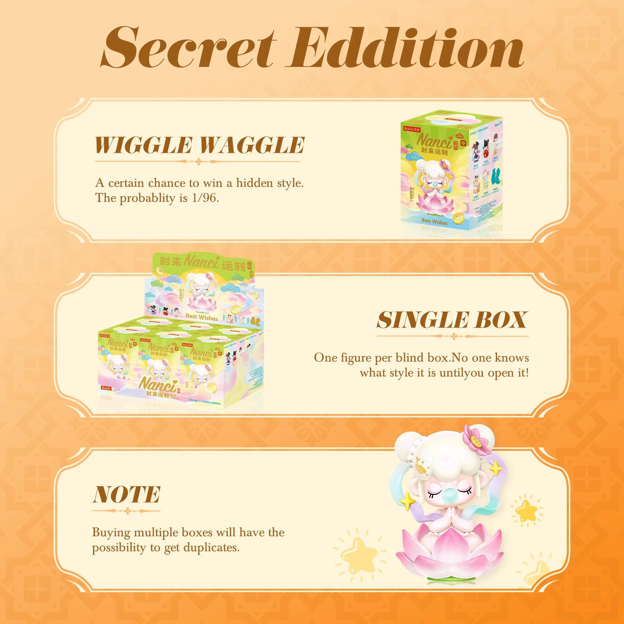 Nanci Blind Box Nanci'S Best Wishes Action Figure Collectible Doll Toys Surprise Box for Kids Friends Adults