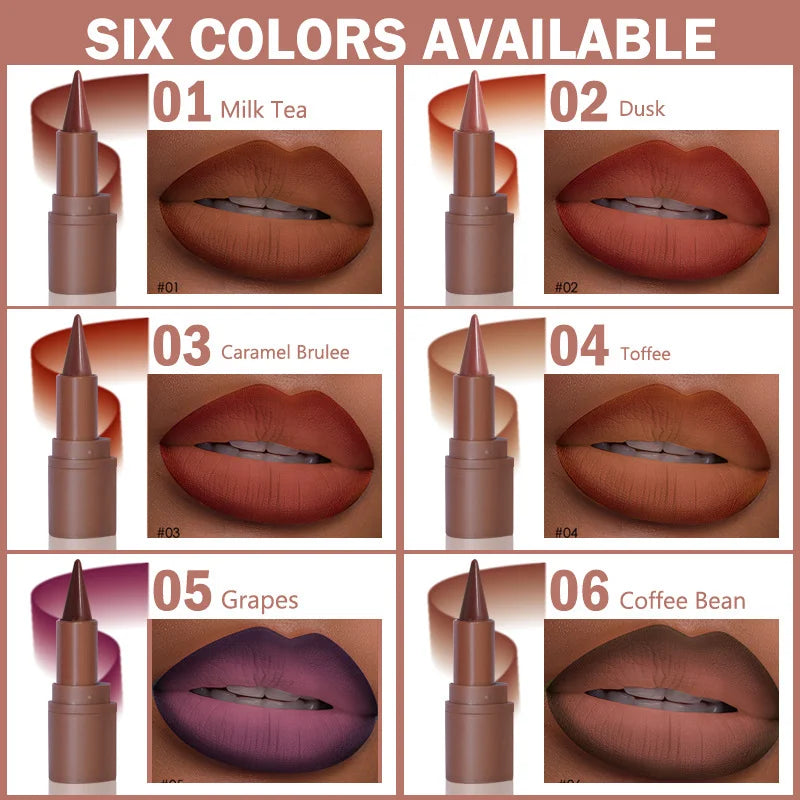 Lipstick Pen Twist up Lip Liner Multipurpose Powder Blusher Velvet Matte Waterproof Lip Contour Non Stick Cup Lip Rouge Makeup