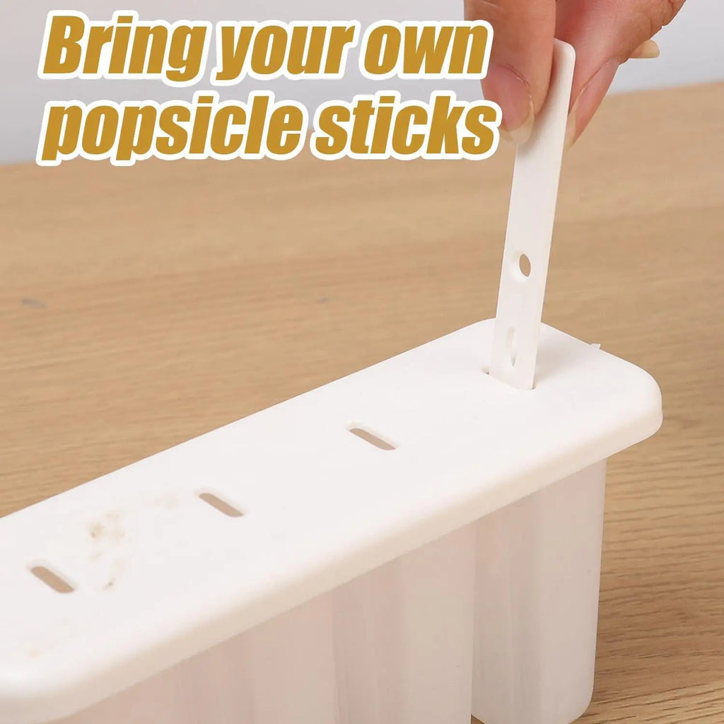 2 Pcs 4 Cavity Popsicle Mold for Homemade Ice Cream and Frozen Treats, Food-Grade Ice Pop Maker with Sticks, Easy Release Design