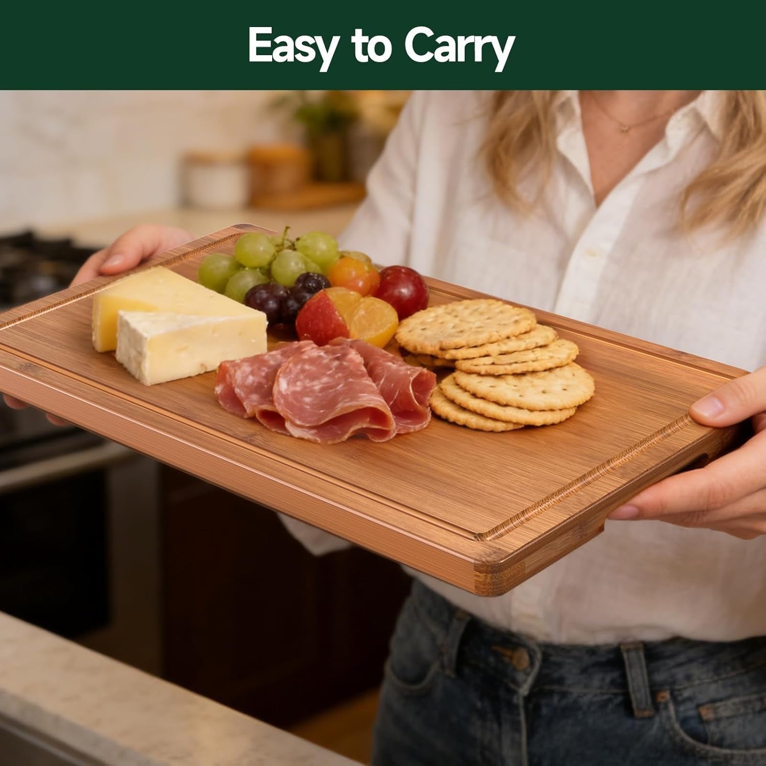 3-Piece Set Deep-Carbonized Bamboo Cutting Board 