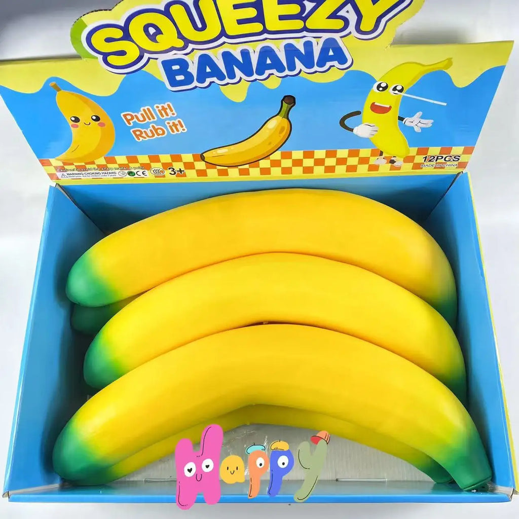 Huge Banana Squishy Stress-Relief Gift Cute Squishy Squeeze Desk Decor for Anxiety Relief Fluffy Slow Rebound Squishies Pocket Stress Helper