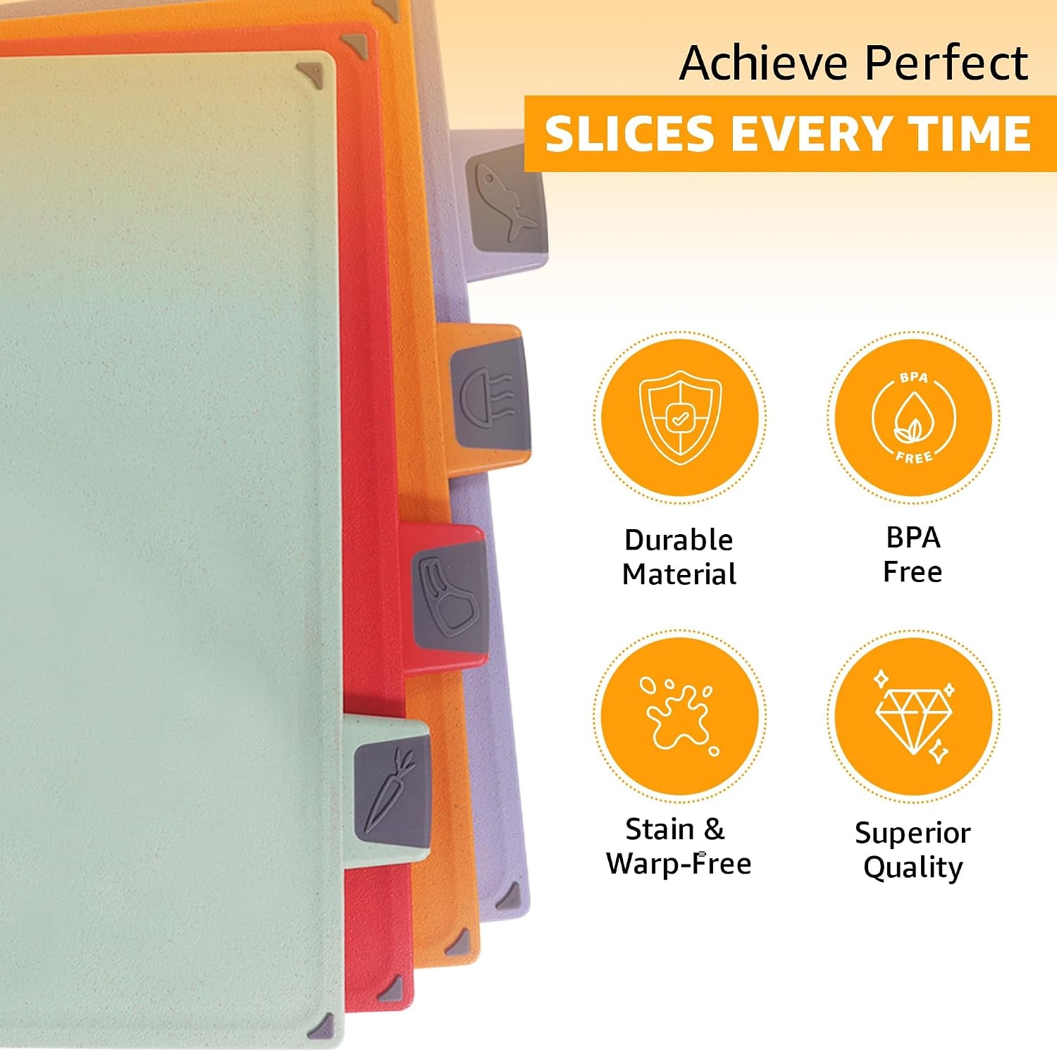 4-Piece Non-Toxic Cutting Board Set with Premium Scissors and Holder