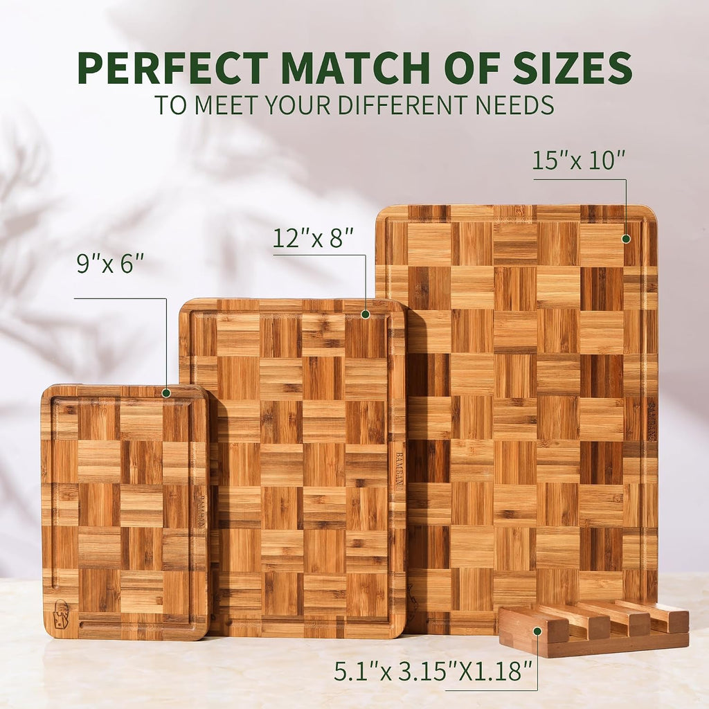 Bamboo Cutting Board for Kitchen with Juice Groove