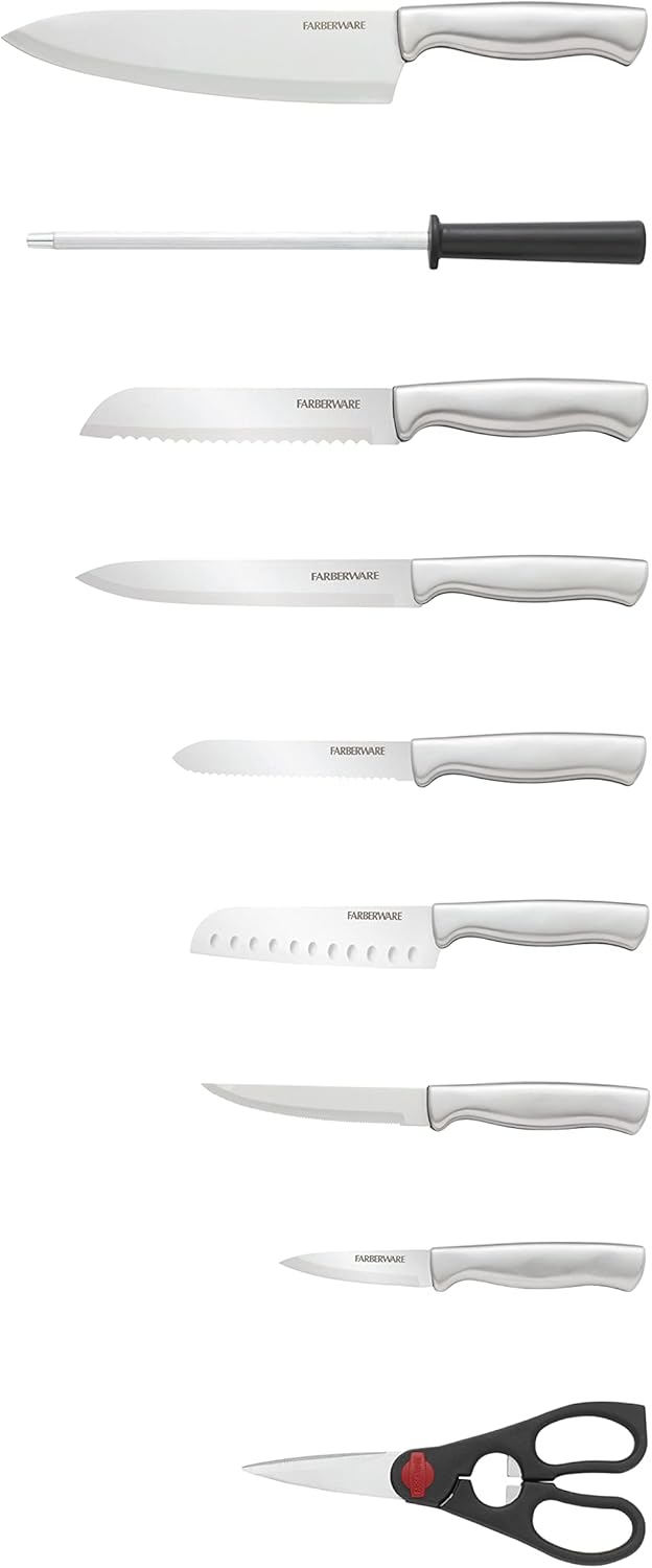 Premium 15-Piece Kitchen High-Carbon Stainless Steel Blades with Wood Block