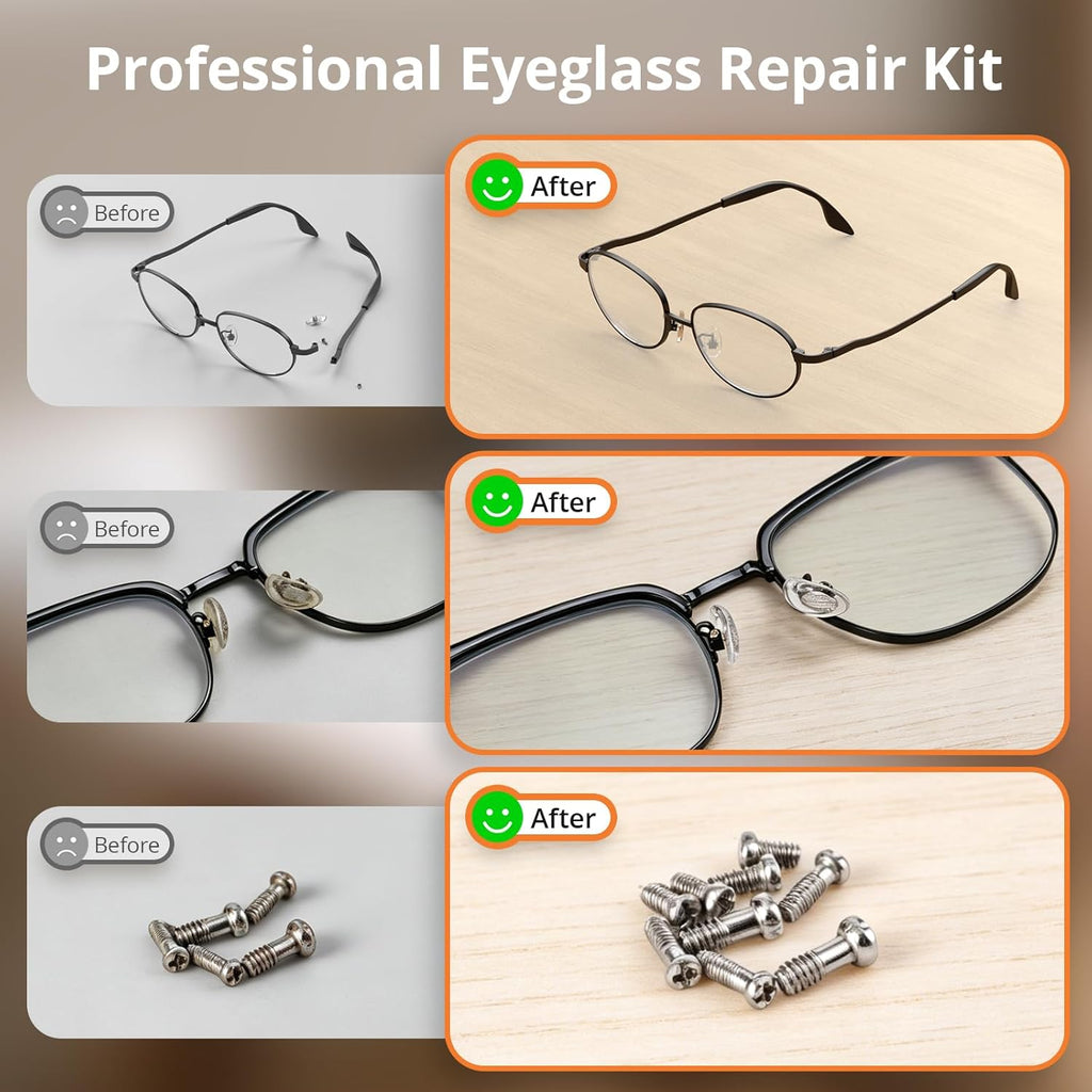 Eyeglass Repair Kit, Sunglasses/Glasses Repairing Tool Including Small Screws