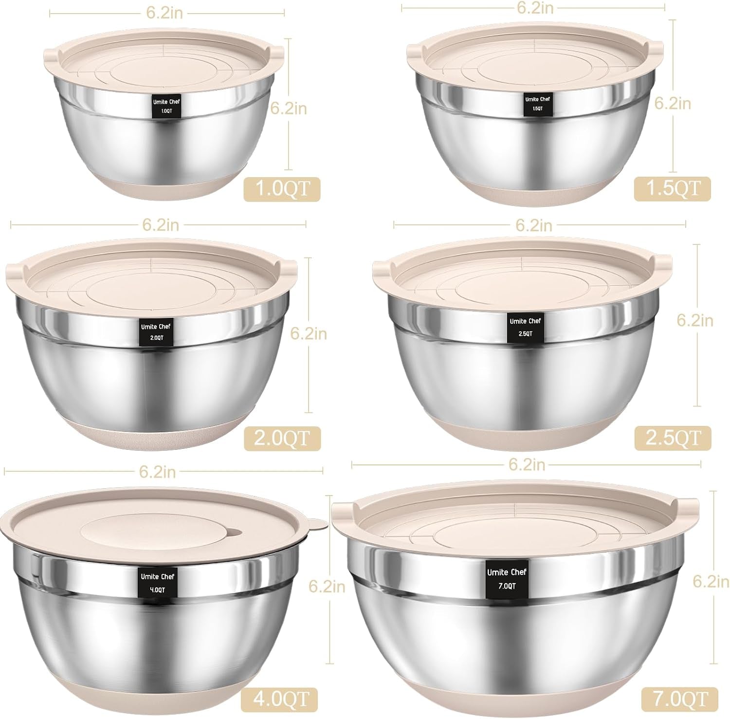 Mixing Bowls with Airtight Lids Set