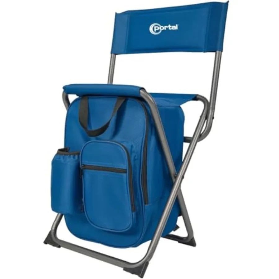 Backpack Cooler Chair Fishing Chairs with Backrest Folding Camping Stool Compact for Outdoors Hiking Hunting Travel Supports 22