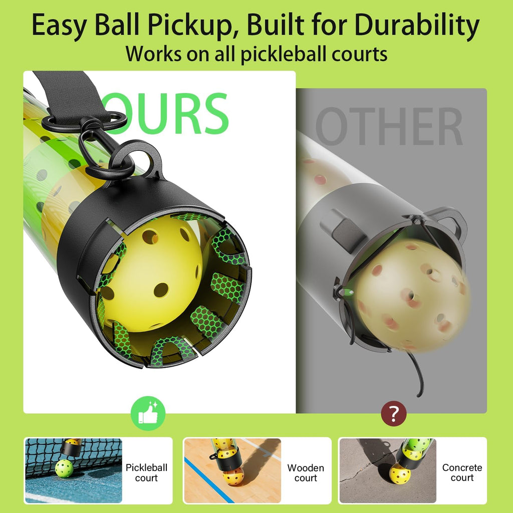 17 Balls Pickleball Ball Retriever & Ball Holder Storage with Strap
